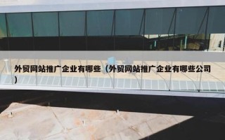 外贸网站推广企业有哪些（外贸网站推广企业有哪些公司）