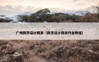 广州网页设计期末（网页设计期末作业教程）