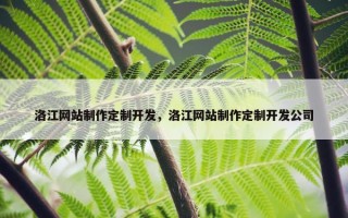 洛江网站制作定制开发，洛江网站制作定制开发公司