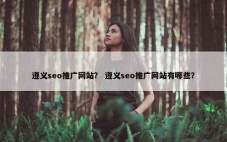 遵义seo推广网站？ 遵义seo推广网站有哪些？