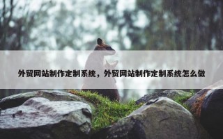 外贸网站制作定制系统，外贸网站制作定制系统怎么做