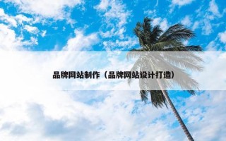 品牌网站制作（品牌网站设计打造）