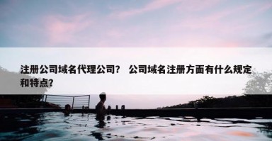注册公司域名代理公司？ 公司域名注册方面有什么规定和特点？