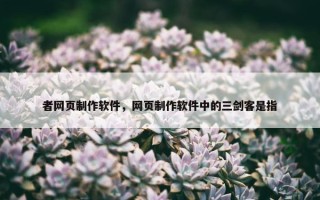 者网页制作软件，网页制作软件中的三剑客是指