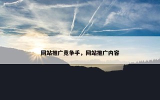 网站推广竞争手，网站推广内容