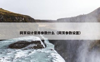网页设计常用参数什么（网页参数设置）