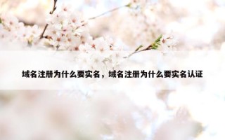 域名注册为什么要实名，域名注册为什么要实名认证