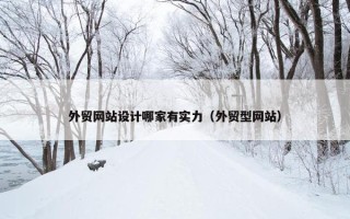 外贸网站设计哪家有实力（外贸型网站）