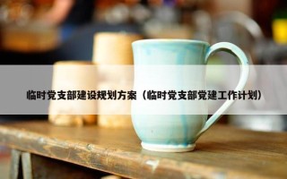 临时党支部建设规划方案（临时党支部党建工作计划）