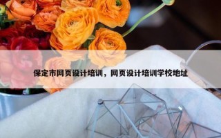 保定市网页设计培训，网页设计培训学校地址