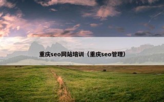 重庆seo网站培训（重庆seo管理）