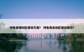 特色商铺街区建设方案？ 特色商业街区建设指引？