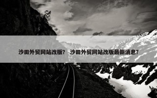 沙田外贸网站改版？ 沙田外贸网站改版最新消息？