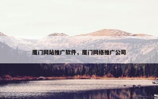 厦门网站推广软件，厦门网络推广公司