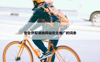 包含伊犁湖南网站优化推广的词条