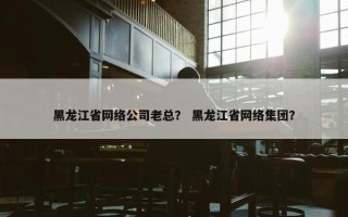 黑龙江省网络公司老总？ 黑龙江省网络集团？