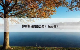 好屏科技网络公司？ hao屏？