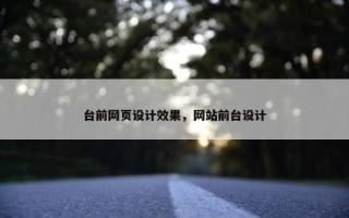 台前网页设计效果，网站前台设计