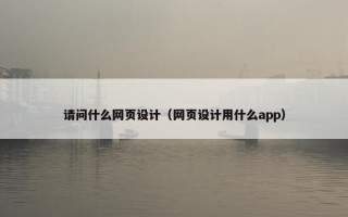 请问什么网页设计（网页设计用什么app）