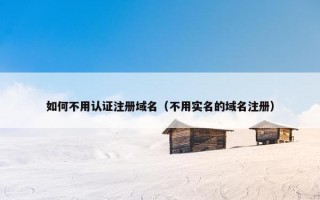 如何不用认证注册域名（不用实名的域名注册）