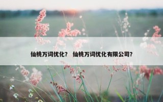 仙桃万词优化？ 仙桃万词优化有限公司？