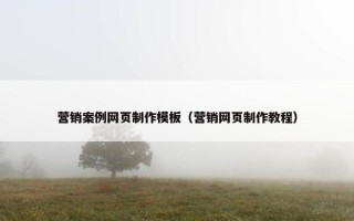 营销案例网页制作模板（营销网页制作教程）