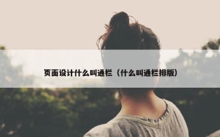 页面设计什么叫通栏（什么叫通栏排版）