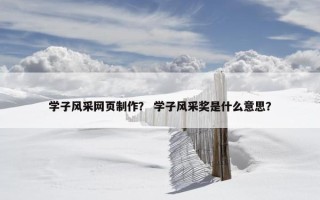 学子风采网页制作？ 学子风采奖是什么意思？