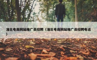 淮北电商网站推广员招聘（淮北电商网站推广员招聘电话）