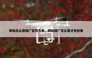 网站怎么做推广宣传方案，网站推广怎么做才有效果