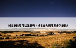 域名删除后可以注册吗（域名进入删除期多久删除）