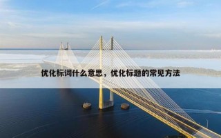 优化标词什么意思，优化标题的常见方法