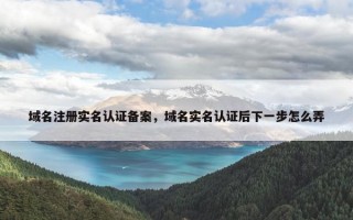 域名注册实名认证备案，域名实名认证后下一步怎么弄