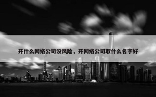 开什么网络公司没风险，开网络公司取什么名字好