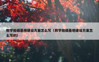 教学拍摄基地建设方案怎么写（教学拍摄基地建设方案怎么写的）