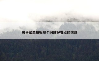 关于菜单模板哪个网站好看点的信息