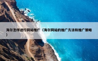 海尔怎样进行网站推广（海尔网站的推广方法和推广策略）