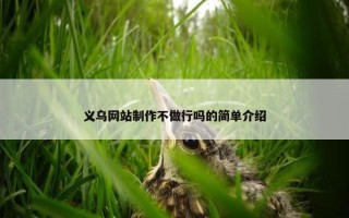 义乌网站制作不做行吗的简单介绍