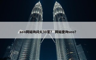 seo网站询问火30星？ 网站查询seo？