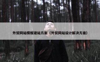外贸网站模板建站方案（外贸网站设计解决方案）