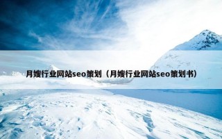 月嫂行业网站seo策划（月嫂行业网站seo策划书）