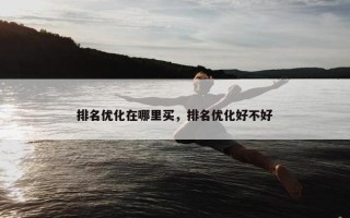 排名优化在哪里买，排名优化好不好