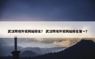 武汉跨境外贸网站排名？ 武汉跨境外贸网站排名第一？
