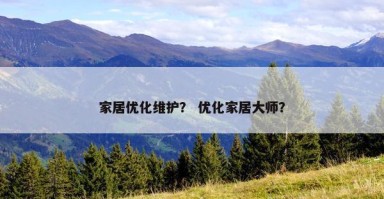 家居优化维护？ 优化家居大师？