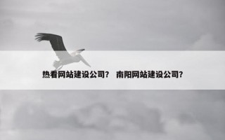 热看网站建设公司？ 南阳网站建设公司？
