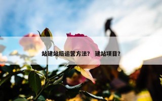 站建站后运营方法？ 建站项目？