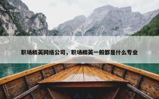 职场精英网络公司，职场精英一般都是什么专业