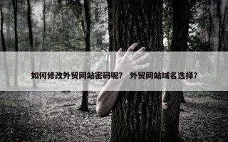 如何修改外贸网站密码呢？ 外贸网站域名选择？