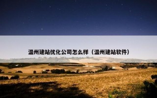 温州建站优化公司怎么样（温州建站软件）