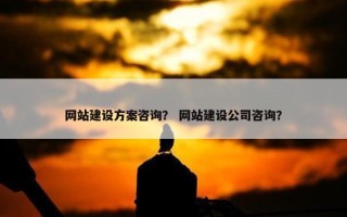 网站建设方案咨询？ 网站建设公司咨询？